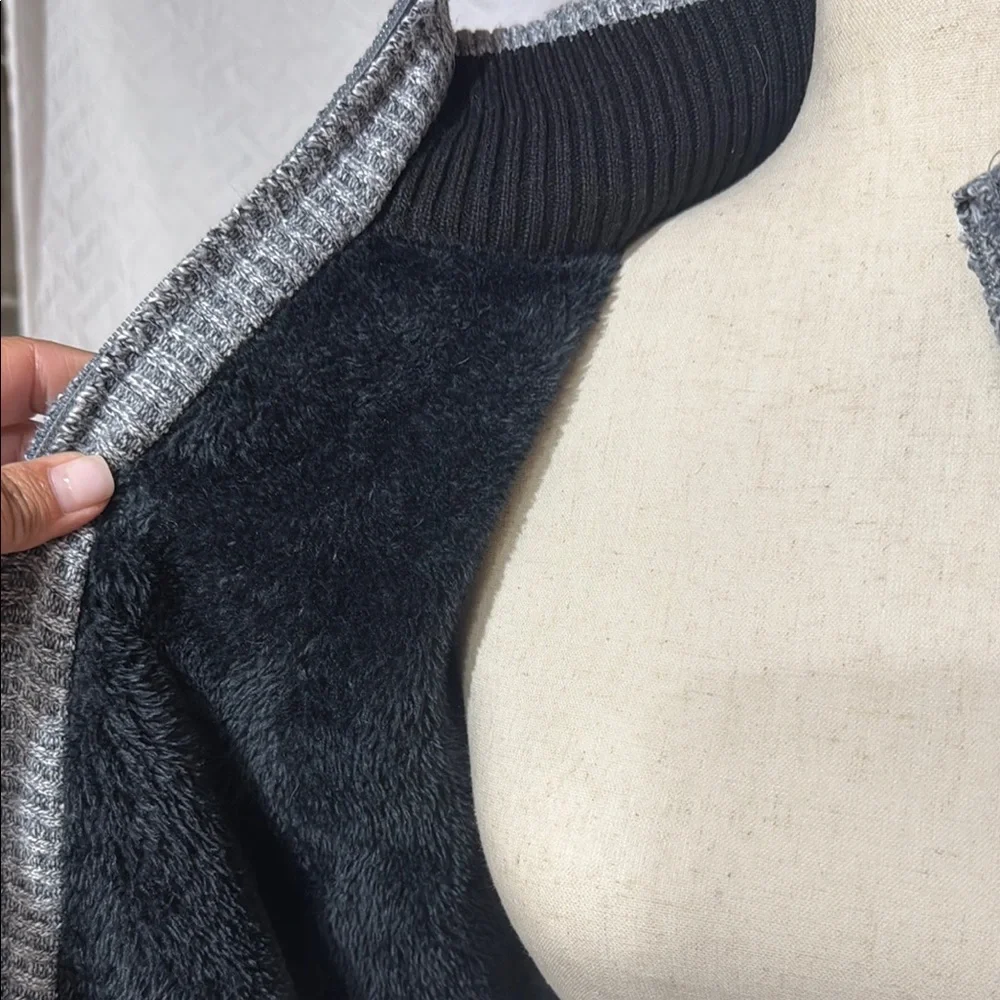 Buffalo David Bitton Heathered Gray Knit Zip Up Sweater - Picture 2 of 3